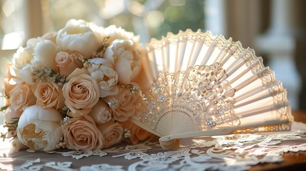 Éventail personnalisé : chic et élégant pour noces